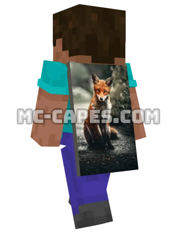 Fox Fur Minecraft cape worn on a player, seen from behind