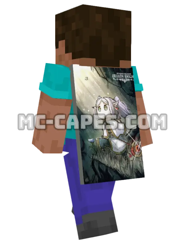 Frieren Chibi Minecraft cape worn on a player, seen from behind