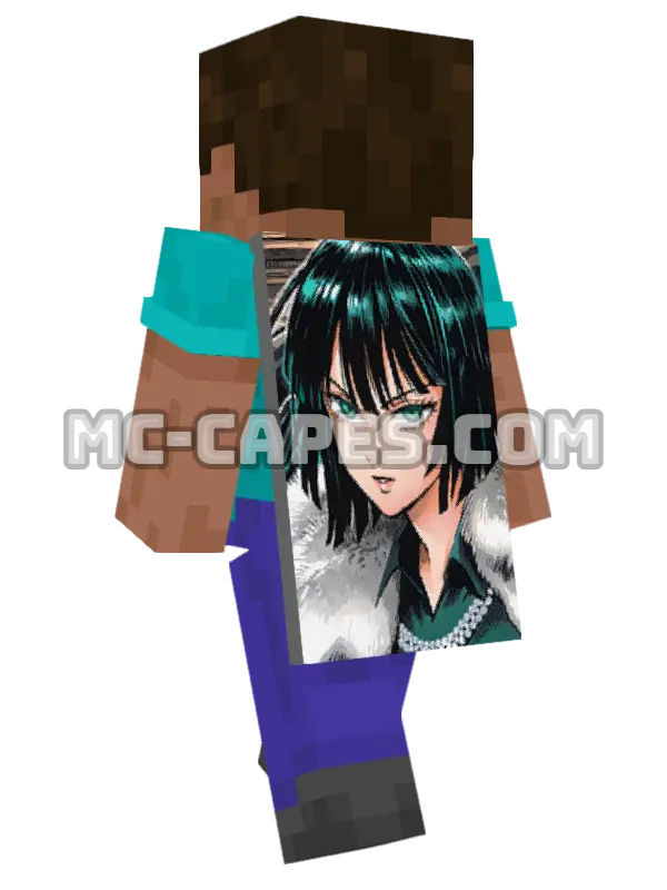 Fubuki Minecraft cape worn on a player, seen from behind