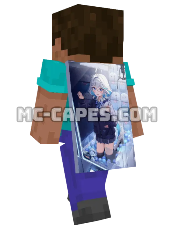 Furina School Uniform Minecraft cape worn on a player, seen from behind