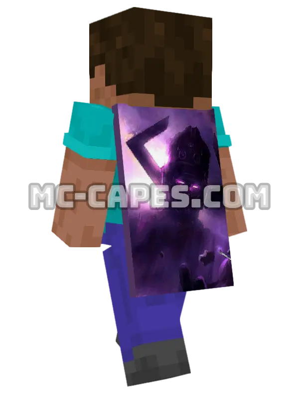 Galactus Minecraft cape worn on a player, seen from behind