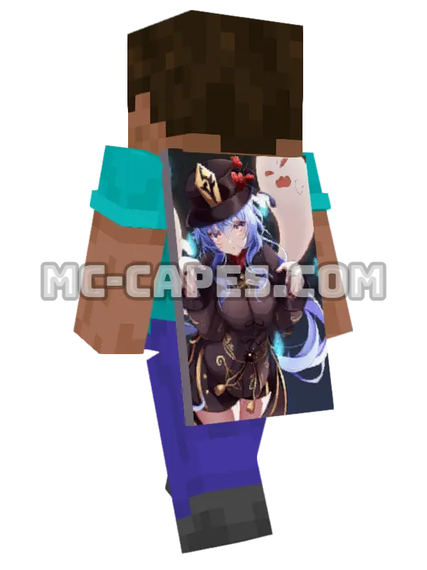 Ganyu China Dress Minecraft cape worn on a player, seen from behind
