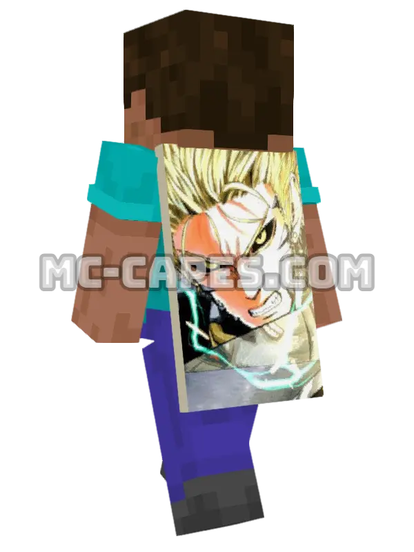 Genos Minecraft cape worn on a player, seen from behind