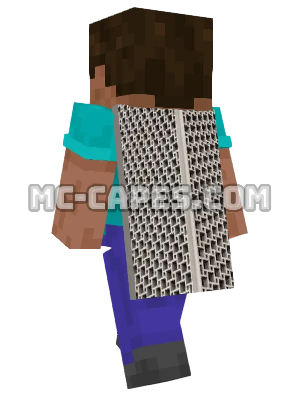 Geometric Facade Minecraft cape worn on a player, seen from behind