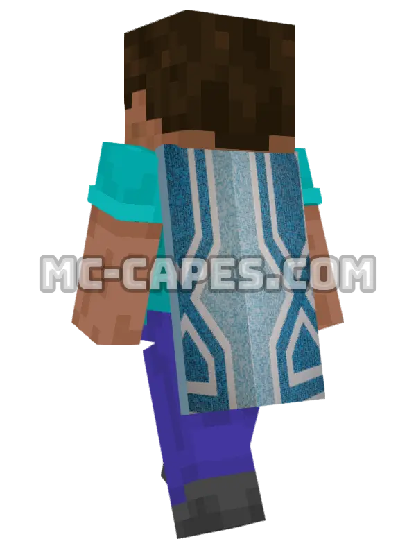 Geometric Mosaic Minecraft cape worn on a player, seen from behind