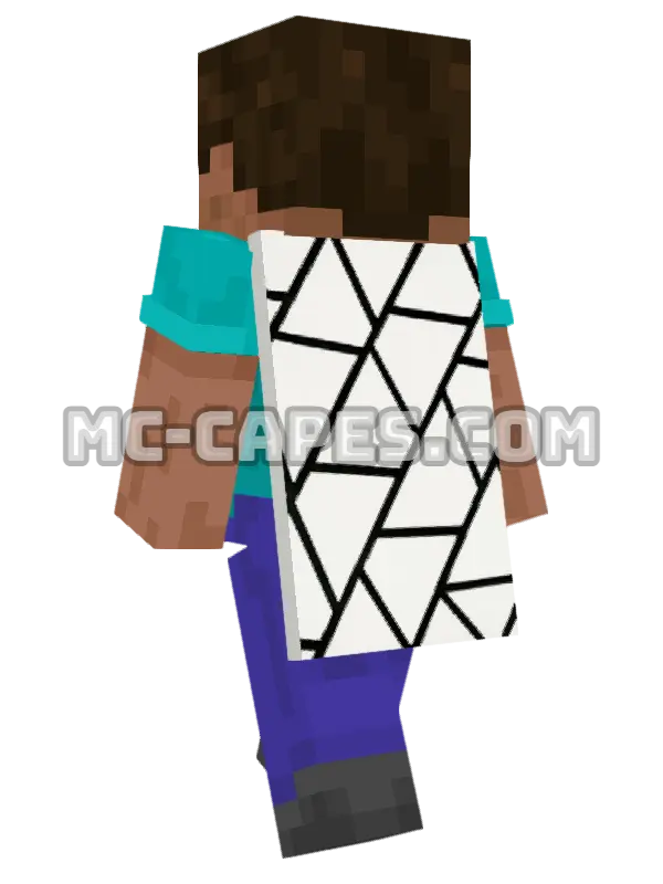 Geometric Triangle Pattern Minecraft cape worn on a player, seen from behind