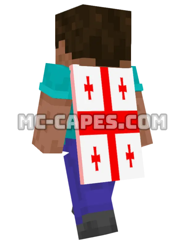 Georgia Flag Minecraft cape worn on a player, seen from behind