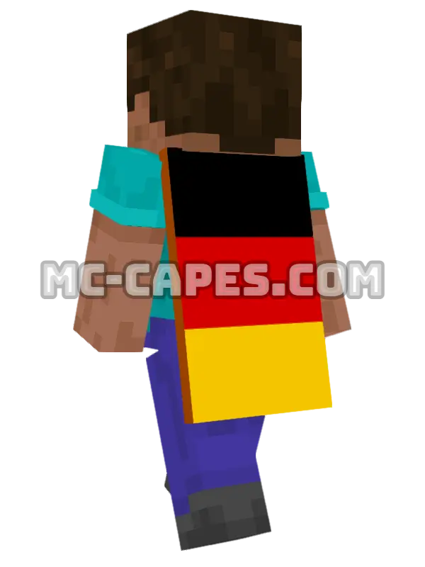 Germany Flag Minecraft cape worn on a player, seen from behind