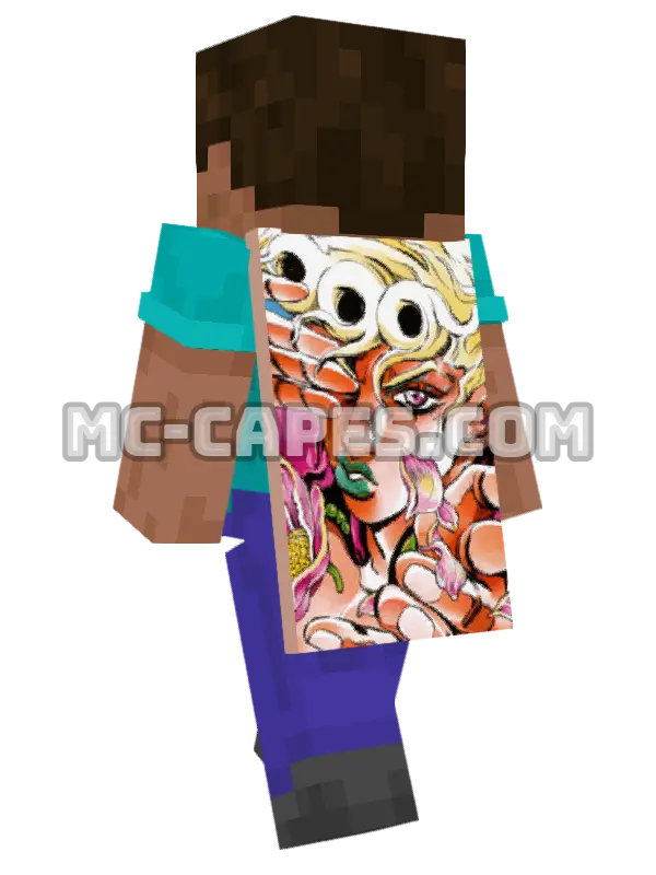 Giorno Giovanna Minecraft cape worn on a player, seen from behind