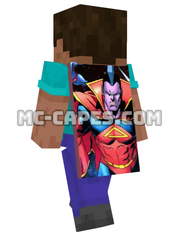 Gladiator Minecraft cape worn on a player, seen from behind