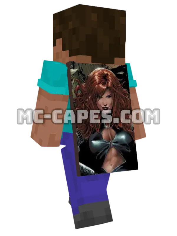 Goblin Queen Minecraft cape worn on a player, seen from behind