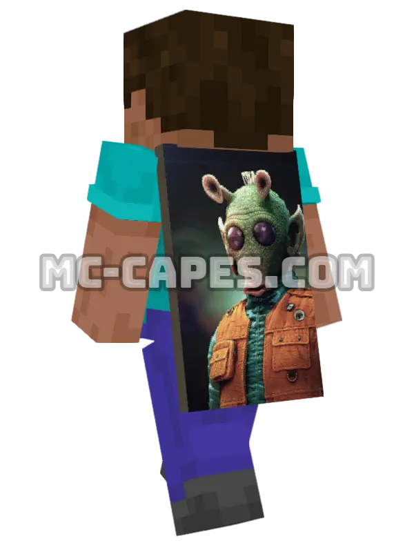 Greedo Minecraft cape worn on a player, seen from behind