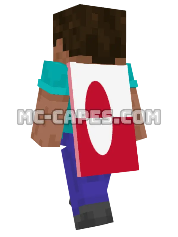 Greenland Flag Minecraft cape worn on a player, seen from behind