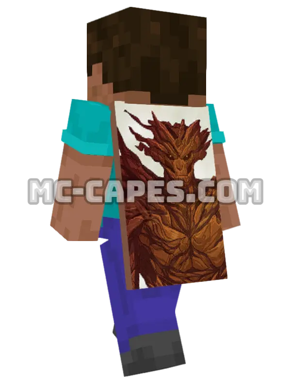 Groot Minecraft cape worn on a player, seen from behind