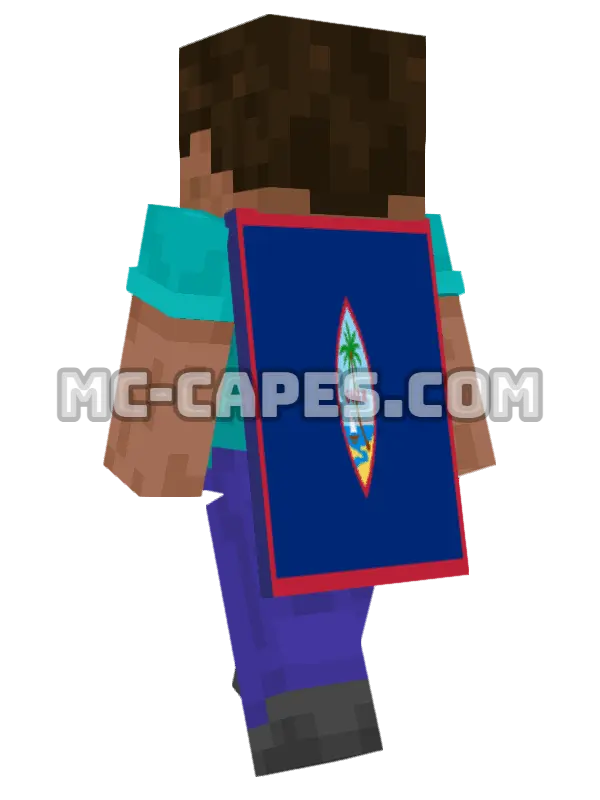 Guam Flag Minecraft cape worn on a player, seen from behind