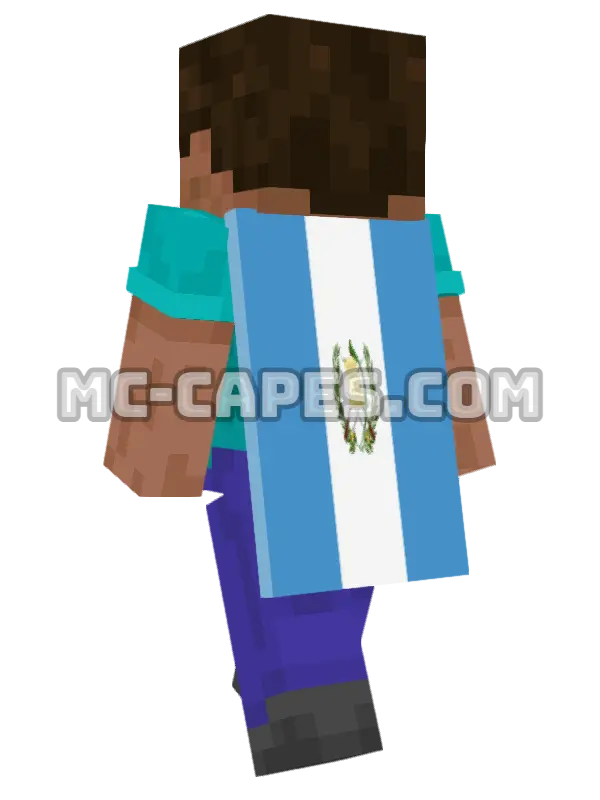 Guatemala Flag Minecraft cape worn on a player, seen from behind