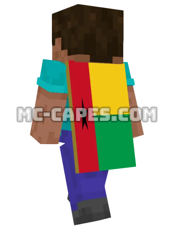 Guinea-Bissau Flag Minecraft cape worn on a player, seen from behind