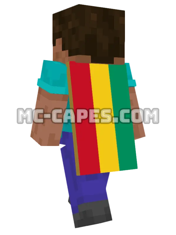 Guinea Flag Minecraft cape worn on a player, seen from behind