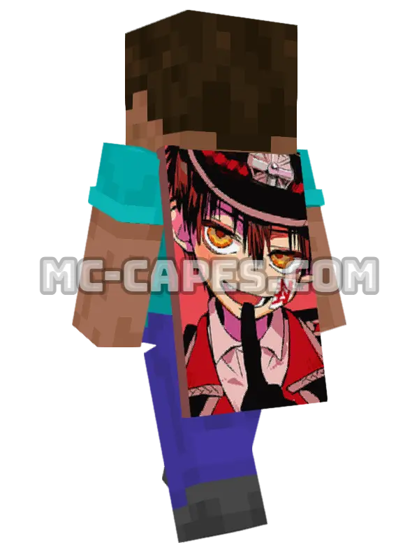 Hanako Minecraft cape worn on a player, seen from behind