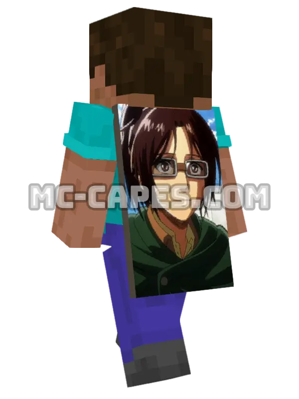 Hange Zoe Minecraft cape worn on a player, seen from behind