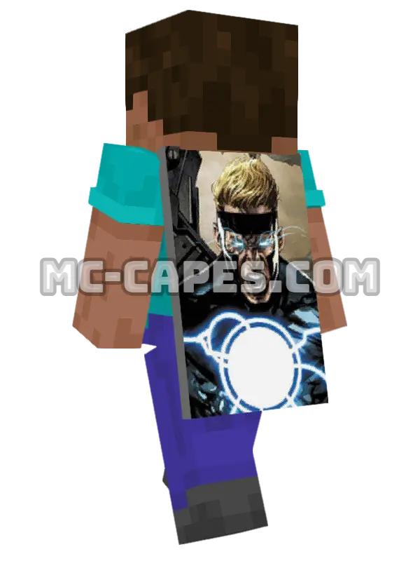 Havok Minecraft cape worn on a player, seen from behind