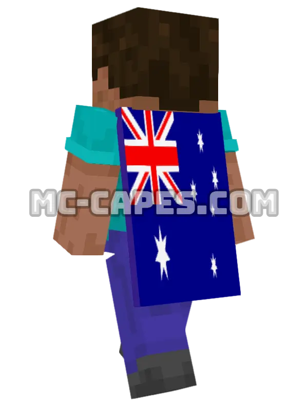 Heard Island and McDonald Islands Flag Minecraft cape worn on a player, seen from behind