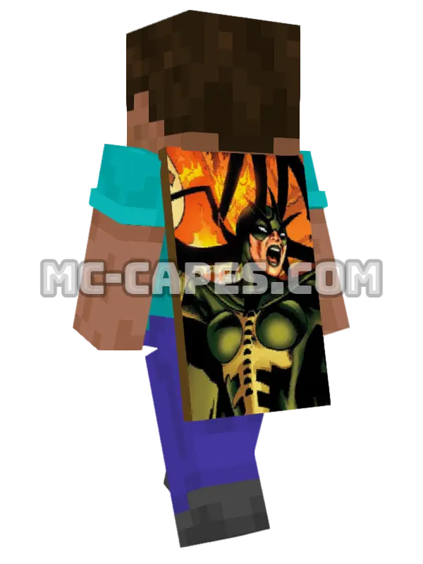 Hela Minecraft cape worn on a player, seen from behind
