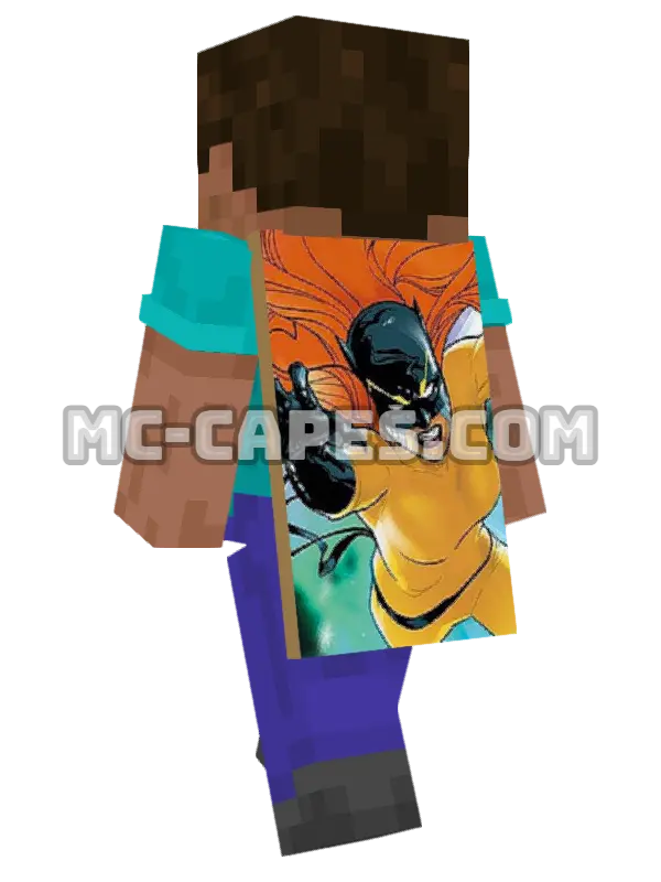 Hellcat Minecraft cape worn on a player, seen from behind
