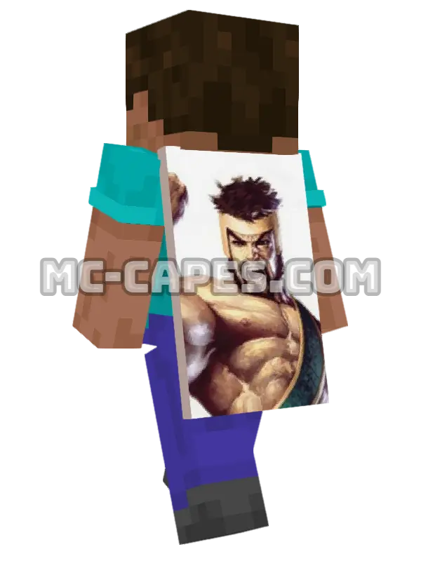 Hercules Minecraft cape worn on a player, seen from behind