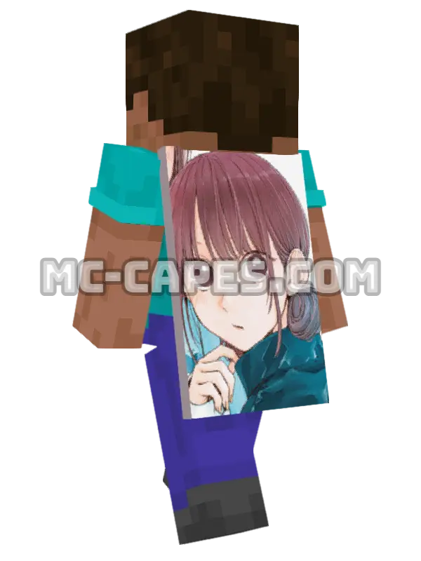 Hina Chouno Minecraft cape worn on a player, seen from behind