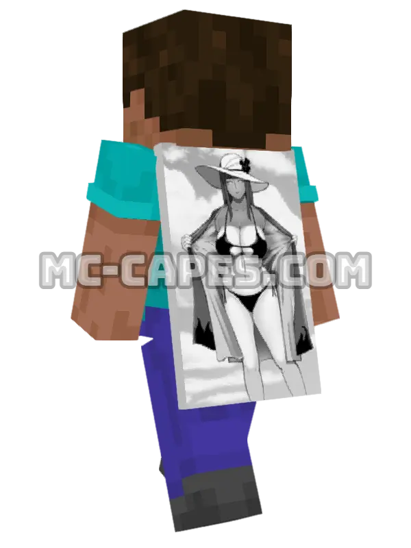 Hinata Hyuga Bikini Minecraft cape worn on a player, seen from behind