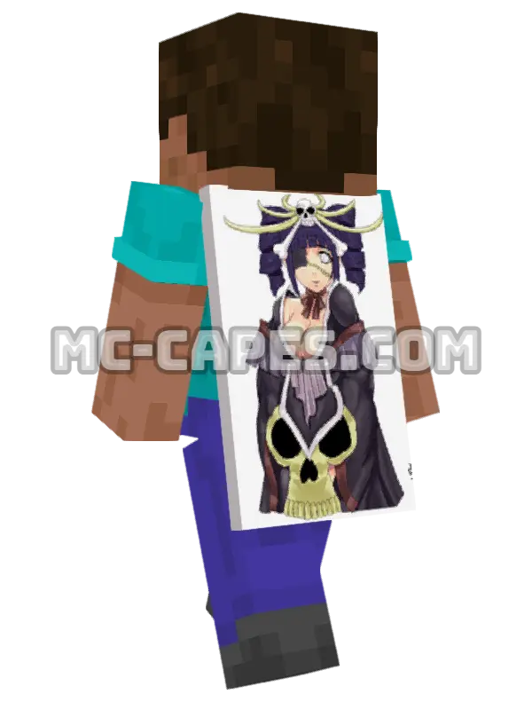 Hinata Hyuga Kimono Minecraft cape worn on a player, seen from behind