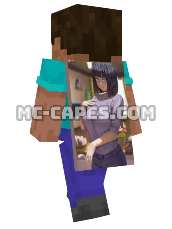 Hinata Hyuga Sweater Minecraft cape worn on a player, seen from behind