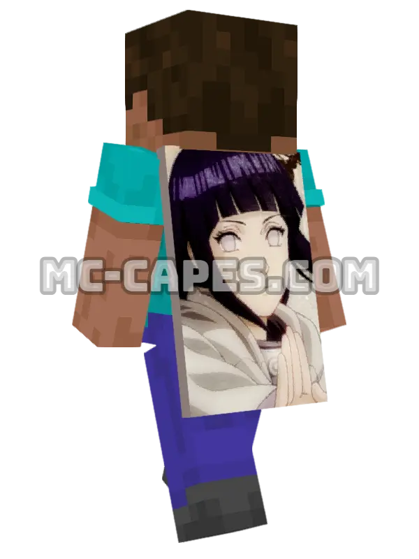 Hinata Hyuuga Minecraft cape worn on a player, seen from behind