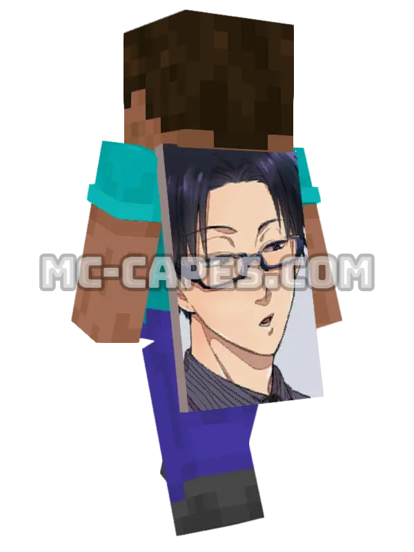 Hirotaka Nifuji Minecraft cape worn on a player, seen from behind
