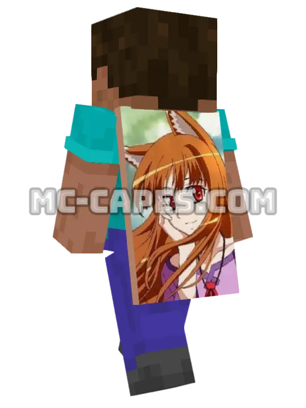 Holo Minecraft cape worn on a player, seen from behind