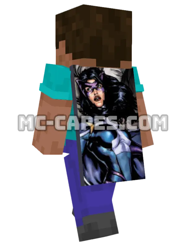 Huntress Minecraft cape worn on a player, seen from behind
