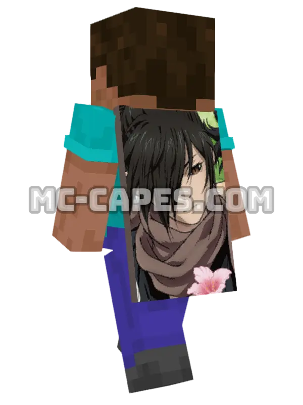Hyakkimaru Minecraft cape worn on a player, seen from behind