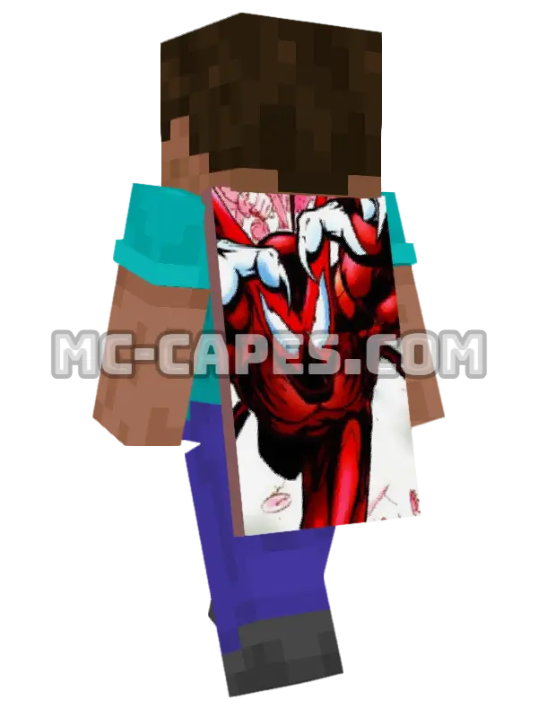Hybrid Minecraft cape worn on a player, seen from behind