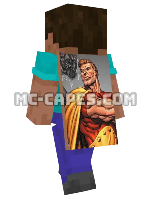 Hyperion Minecraft cape worn on a player, seen from behind