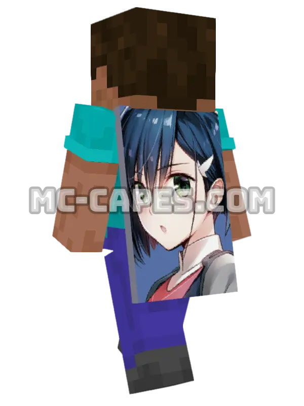 Ichigo Minecraft cape worn on a player, seen from behind