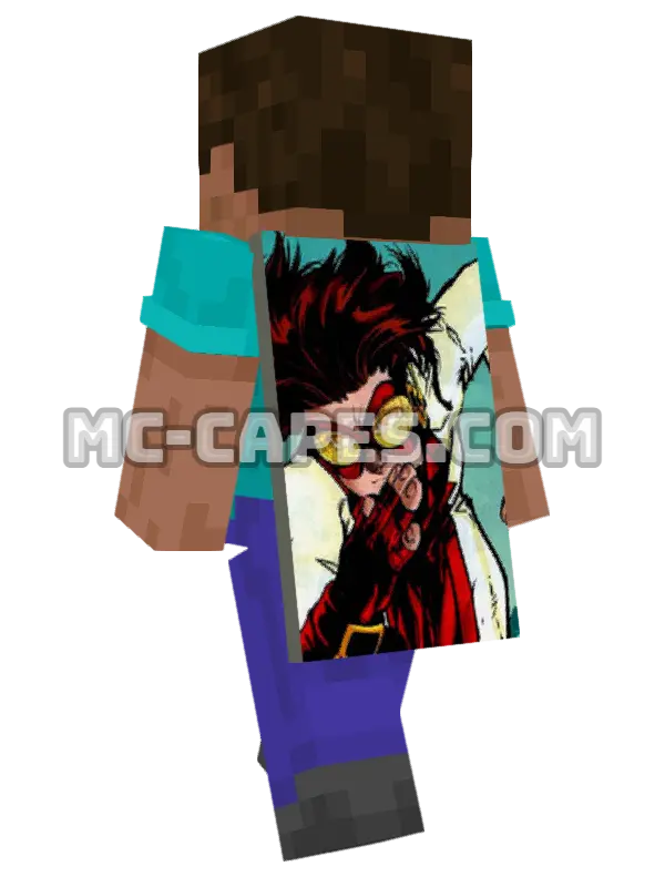 Impulse Minecraft cape worn on a player, seen from behind
