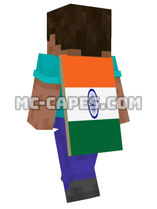 India Flag Minecraft cape worn on a player, seen from behind