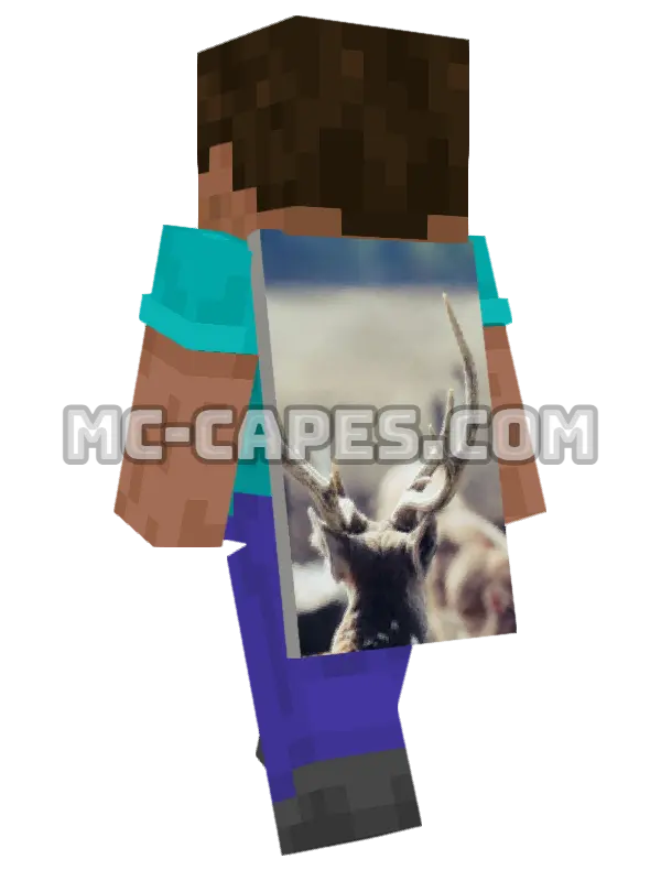 Indian Stag Minecraft cape worn on a player, seen from behind
