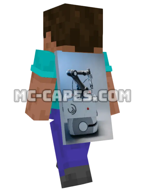 Industrial Robot Arm Minecraft cape worn on a player, seen from behind