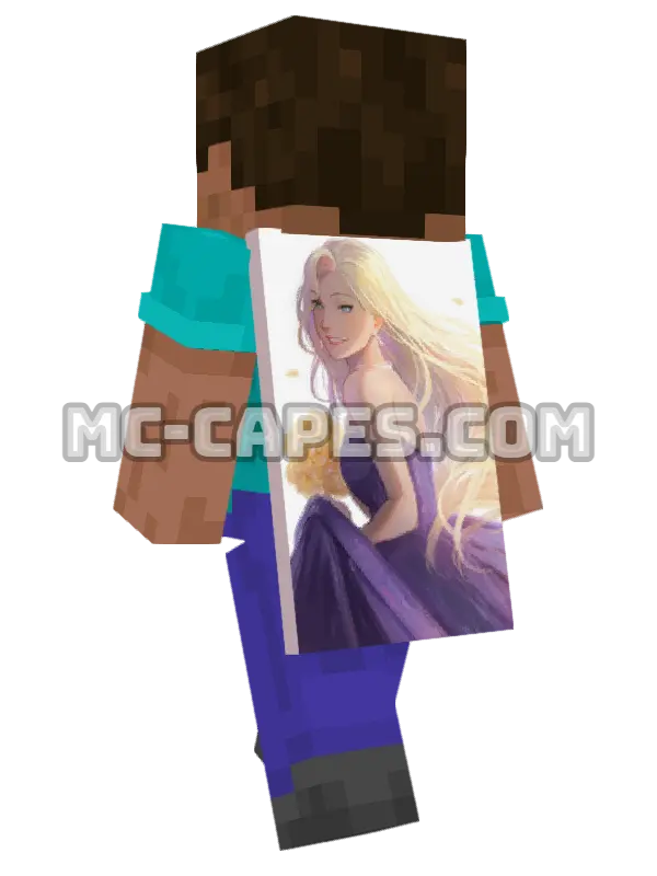 Ino Yamanaka Dress Minecraft cape worn on a player, seen from behind