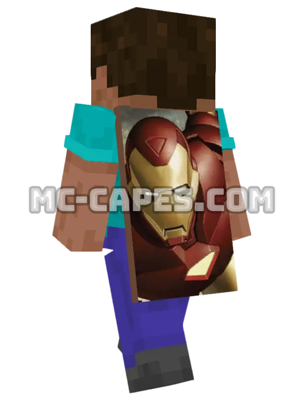 Iron Man Minecraft cape worn on a player, seen from behind