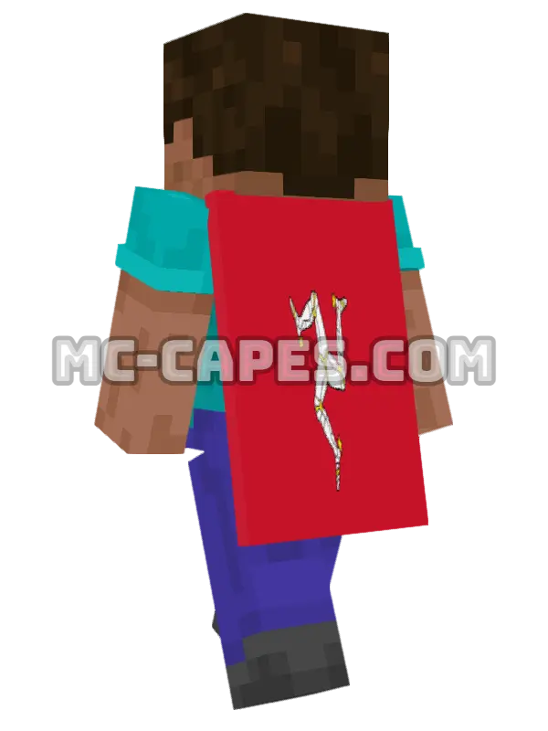 Isle of Man Flag Minecraft cape worn on a player, seen from behind