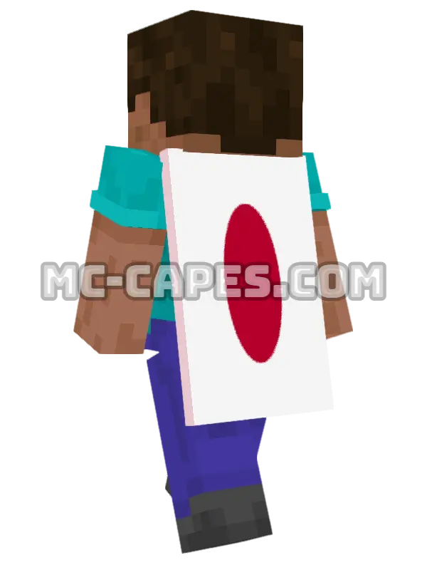 Japan Flag Minecraft cape worn on a player, seen from behind