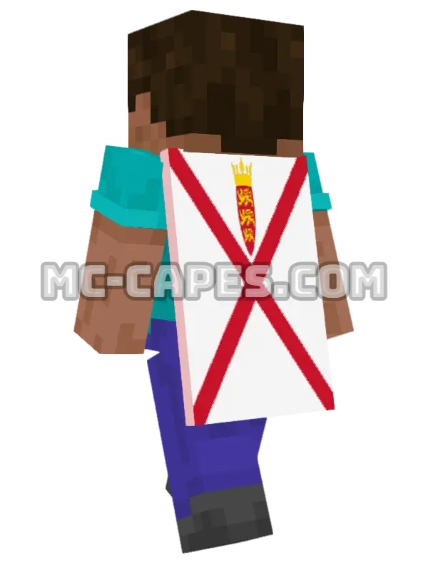 Jersey Flag Minecraft cape worn on a player, seen from behind